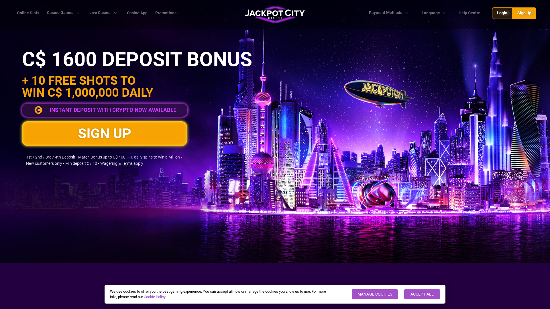 Jackpot City casino screenshot