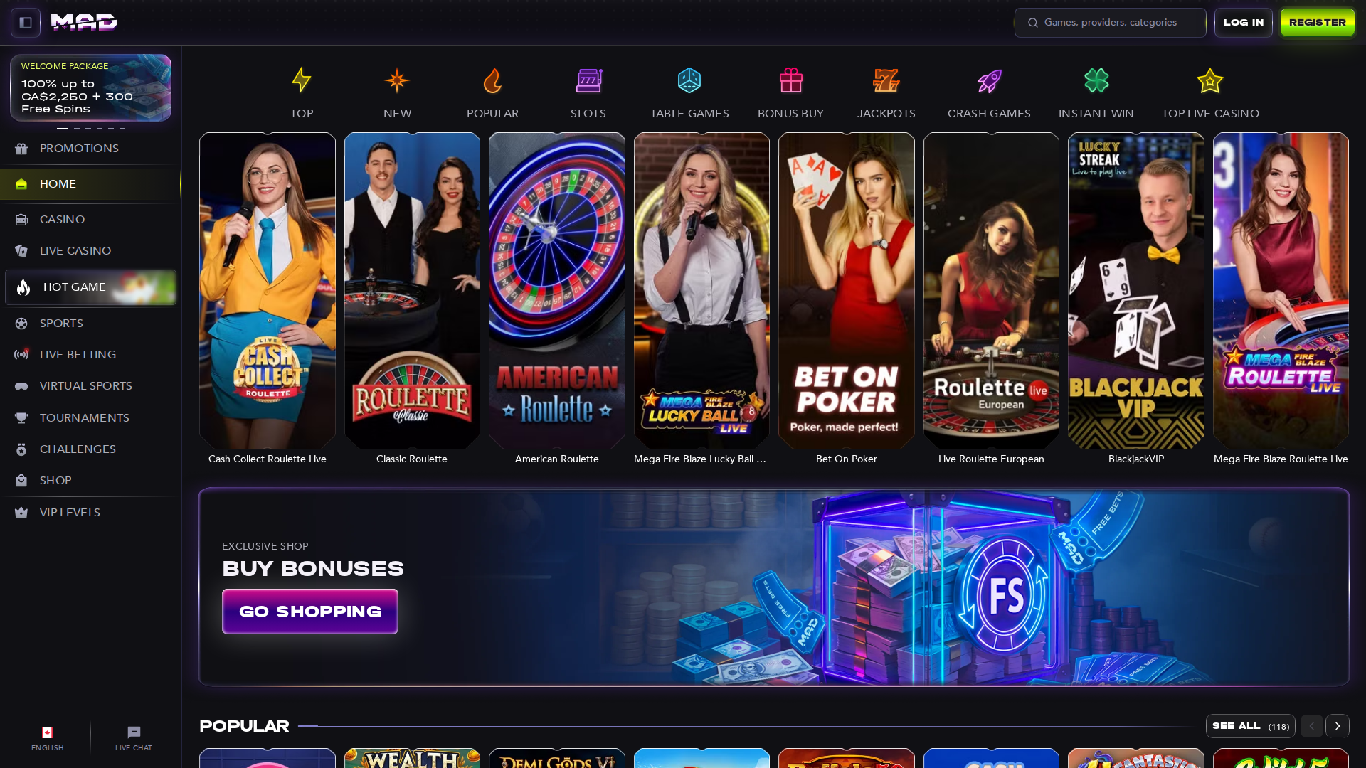 Madcasino screenshot